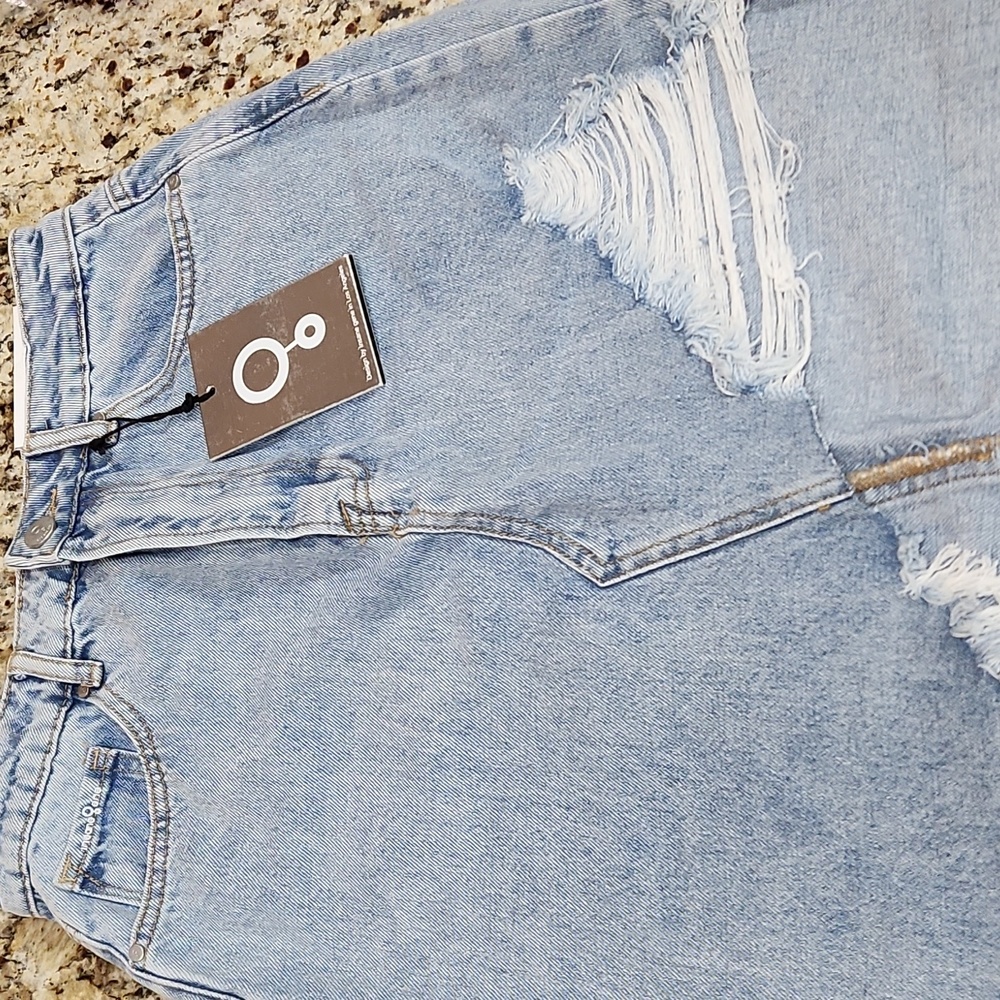 Sexy edgy light color denim skirt plit from side to bottom